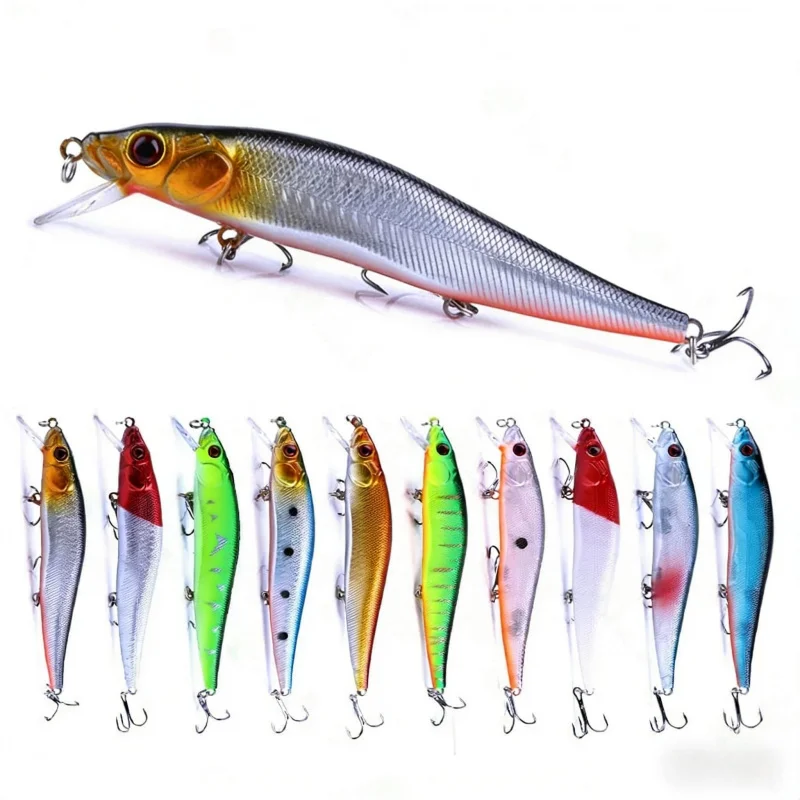 14CM19G Schwimmender Minnow Lua Köder für Weitwürfe, Bionischer Köder, Neues Produkt, 4 Spezialhaken für Barsch und Topmouth Culter, Geeignet für Fre
