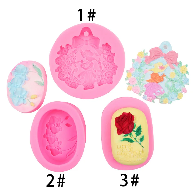 Phalaenopsis Rose Non-punching Flower Bush Handmade Soap Silicone Mold 19-70