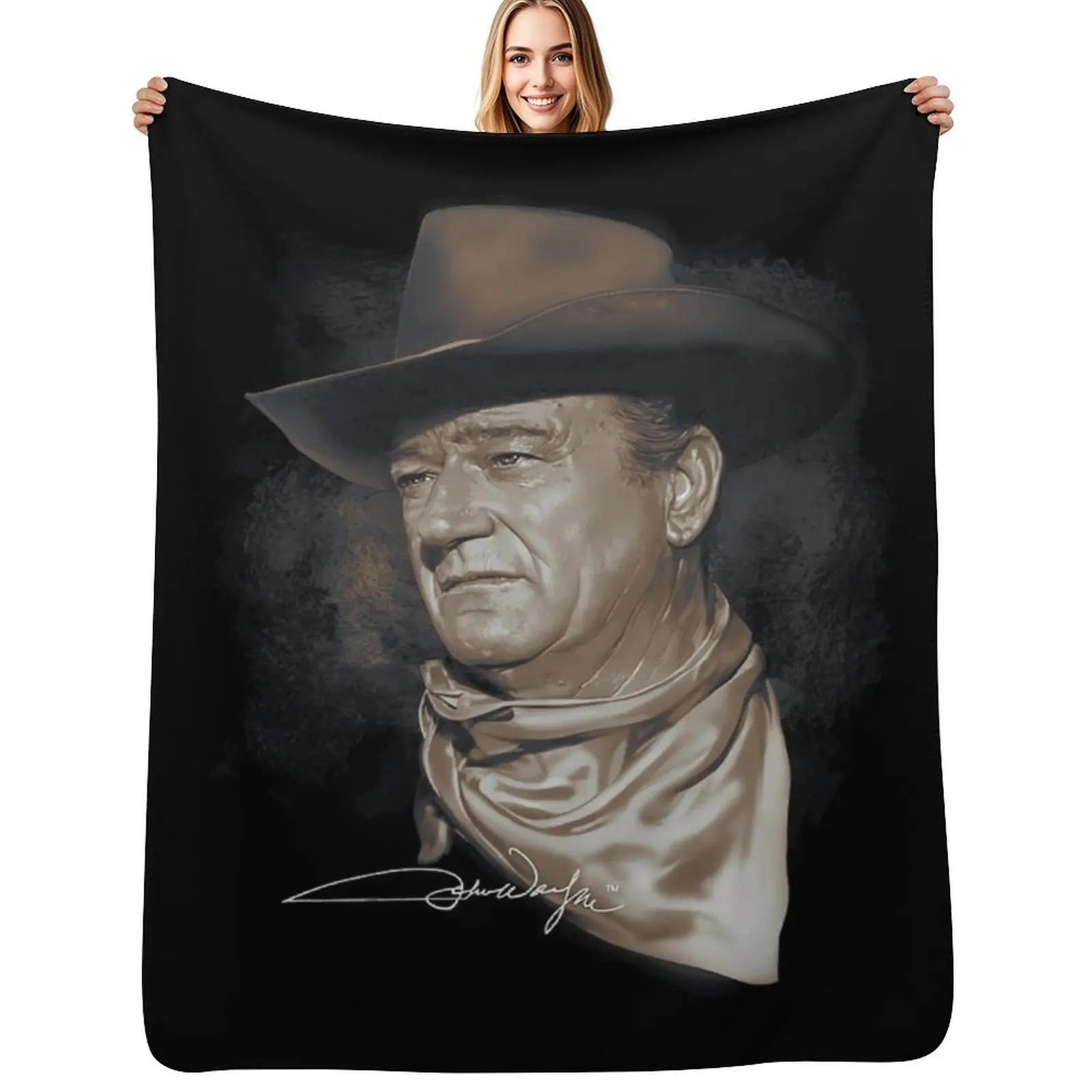 john wayne the duke western fred oxley transparent\t Throw Blanket Soft warm for winter Summer Multi-Purpose sofa bed Blankets