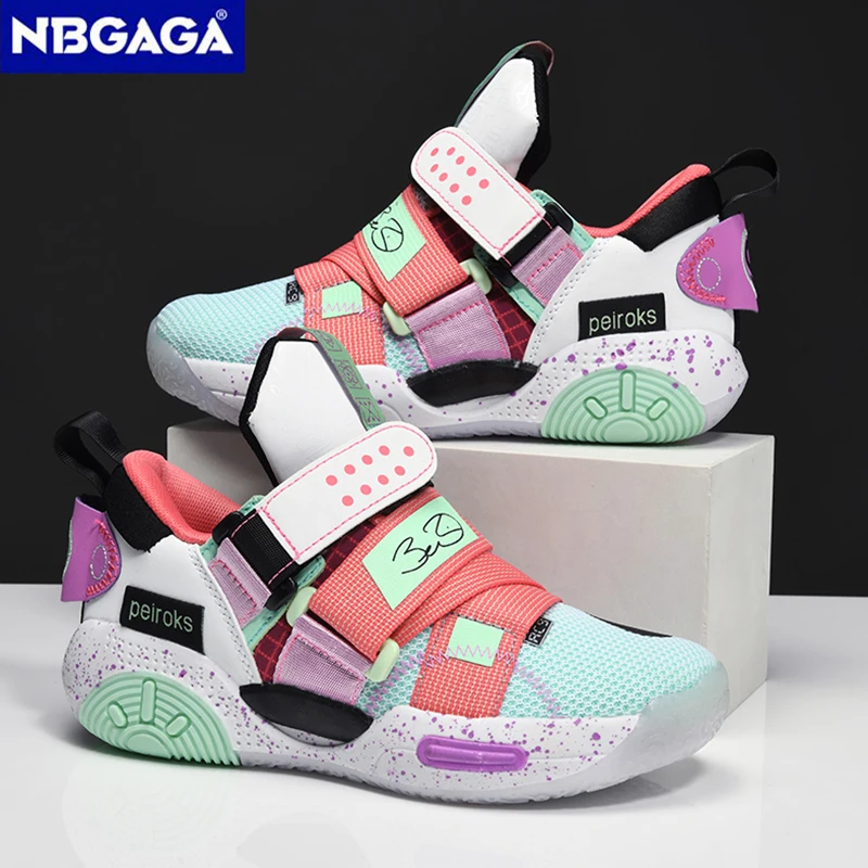New Teenager's Sports Shoes Breathable Professional Basketball Shoes For Children's Boys Summer Running Size 31-40
