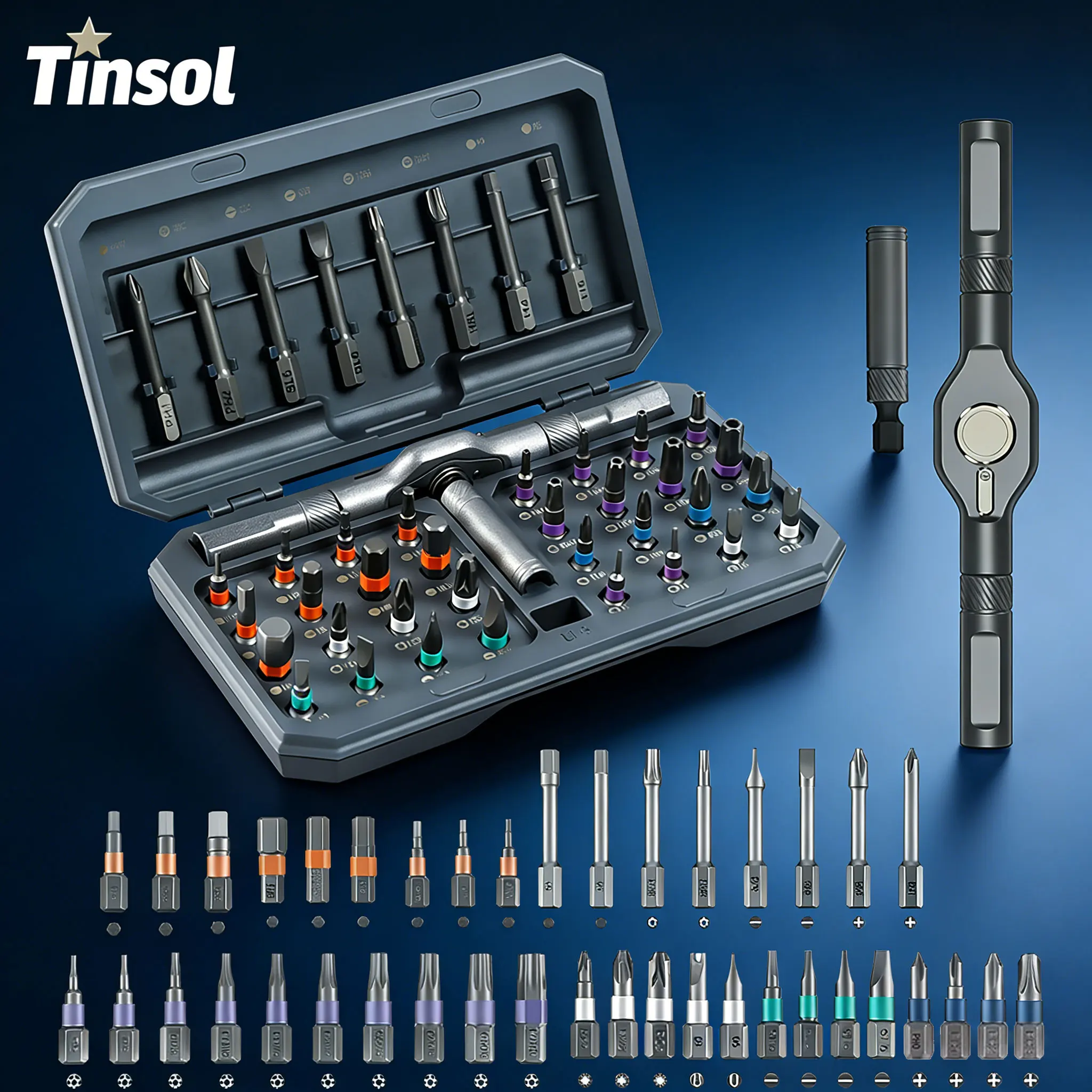 

Набор отверток-трещоток TINSOL 42-в-1 с рукояткой, съемная магнитная отвертка, портативный набор инструментов для ремонта