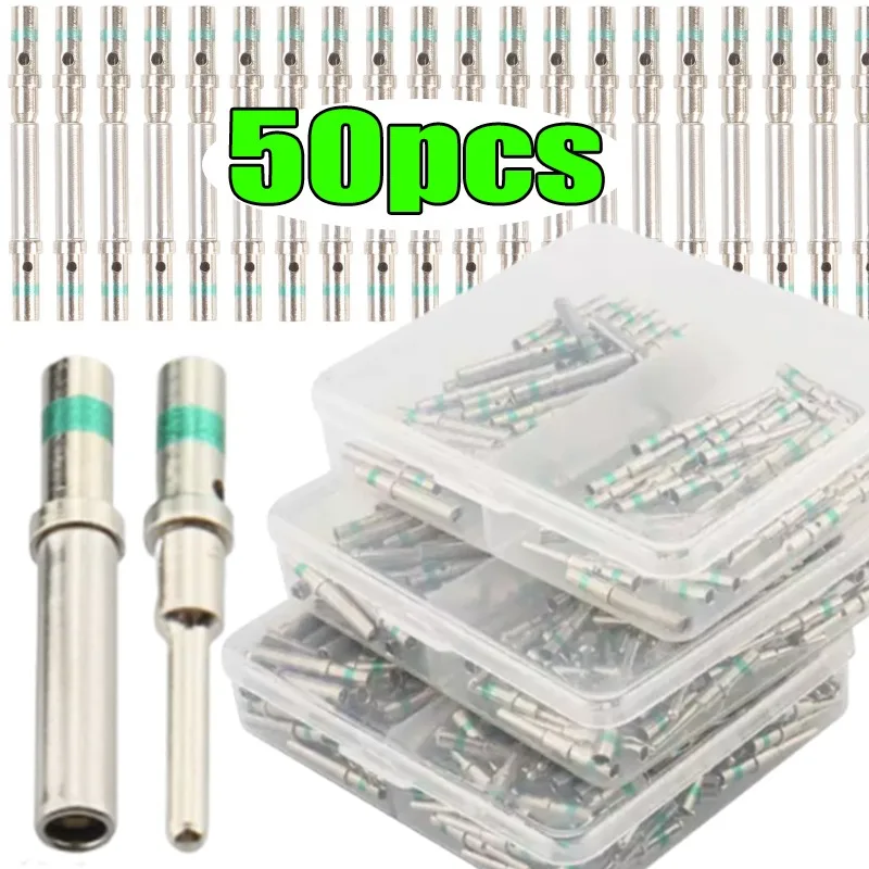 

50pcs Metal Crimp Connectors Waterproof Green Ring Connector Terminals 14-22 AWG for Car Motorcycle Electrical Wiring