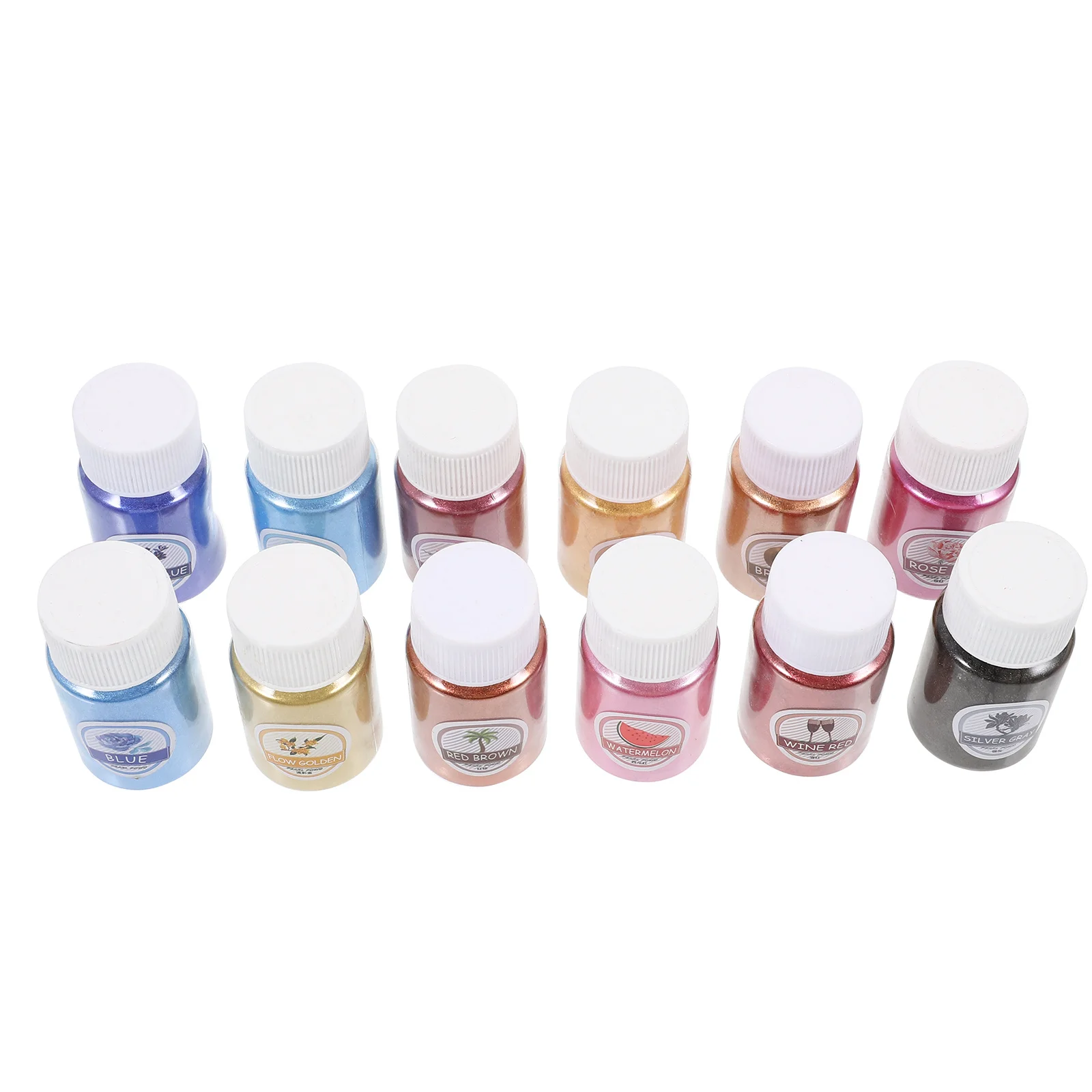 

12 Bottles Pearl Mica Powder Pigment Decorative Nail Art Epoxy Resin Colorful Pigment Powder Drawing Materials