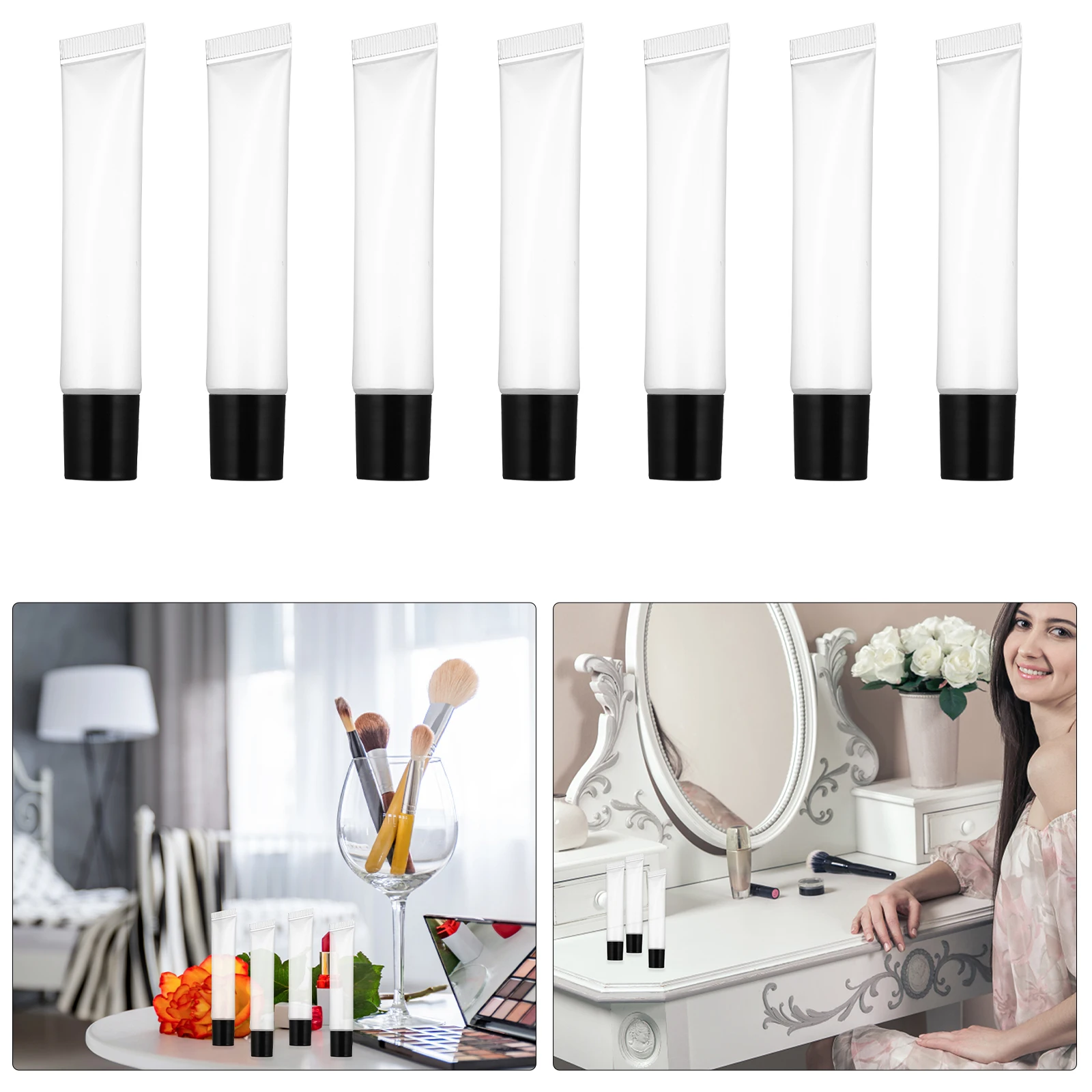 

50 Pcs Lip Balm Empty Tubes High Quality Durable Plastic Travel Containers 15ml Capacity Leak Proof Gloss Balms DIY