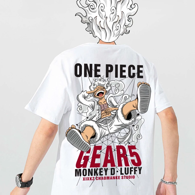 Novo algodão puro uma peça japonês na moda marca animação periférica luffy assab de manga curta masculino e feminino verão camiseta