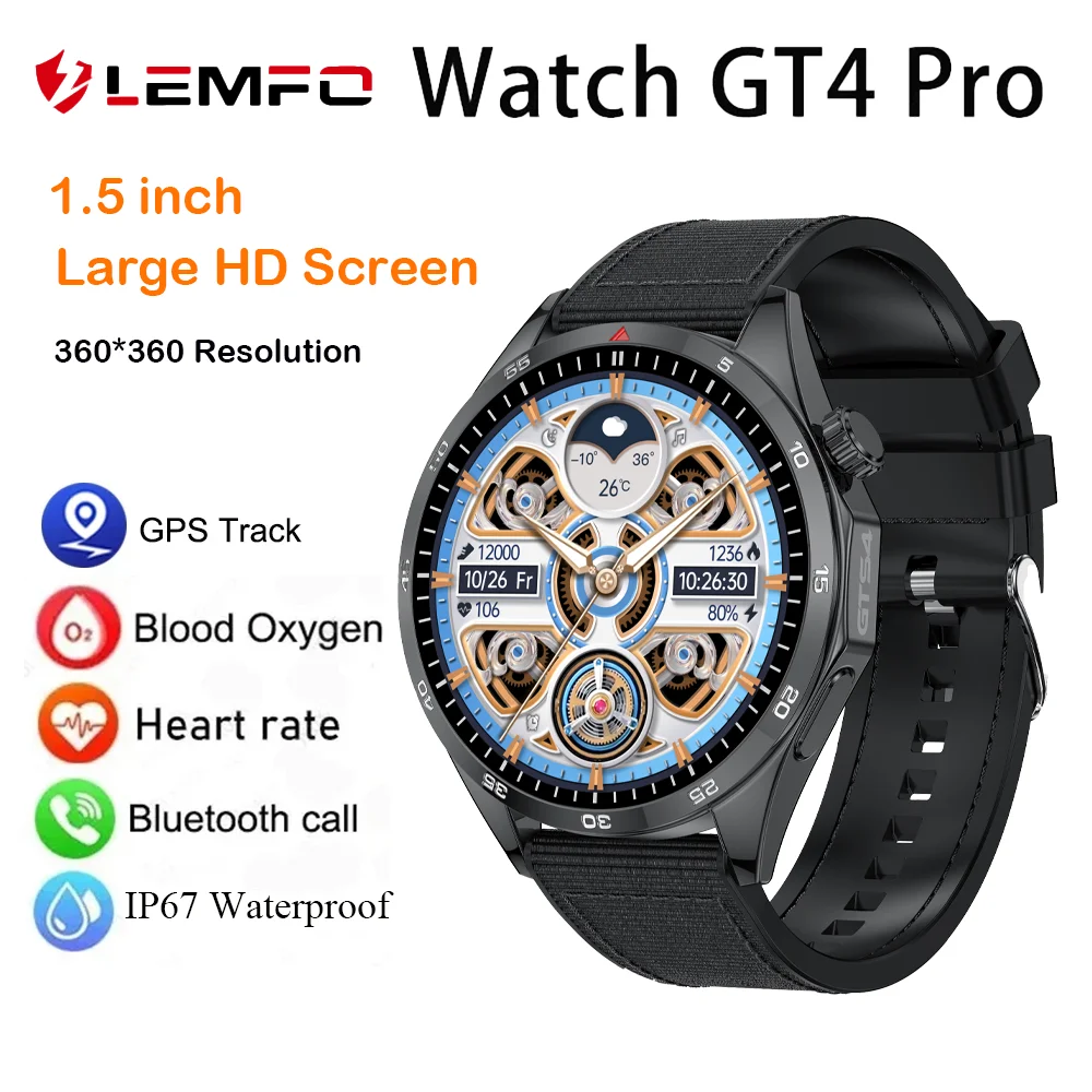 Smart Watch 2024 Men GPS Tracker Bluetooth Calls Smartwatch Men 1.5 inch Large HD Screen For HUAWEI Xiaomi IOS