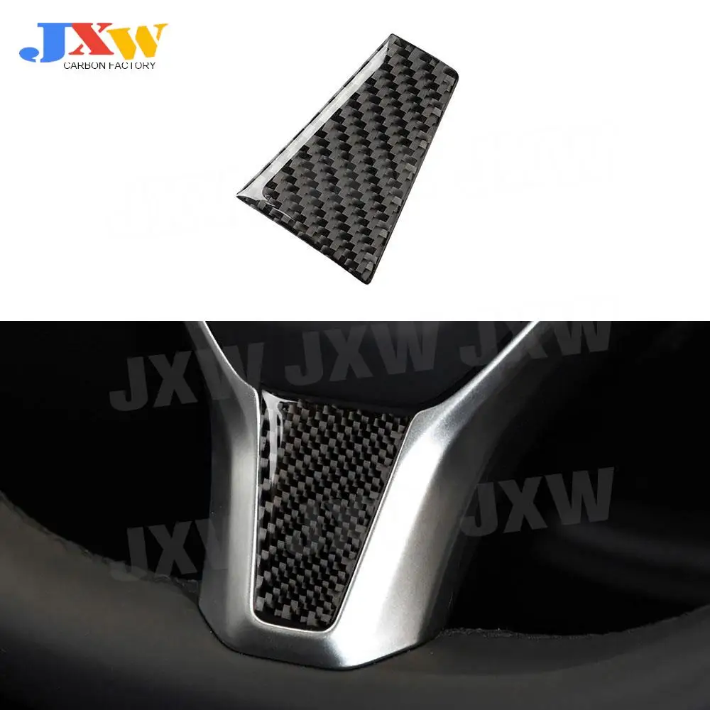 

Carbon Fiber Interior Steering Wheel Trim Moulding Cover Sticker For Tesla Model S X 2014-2019 Car Styling