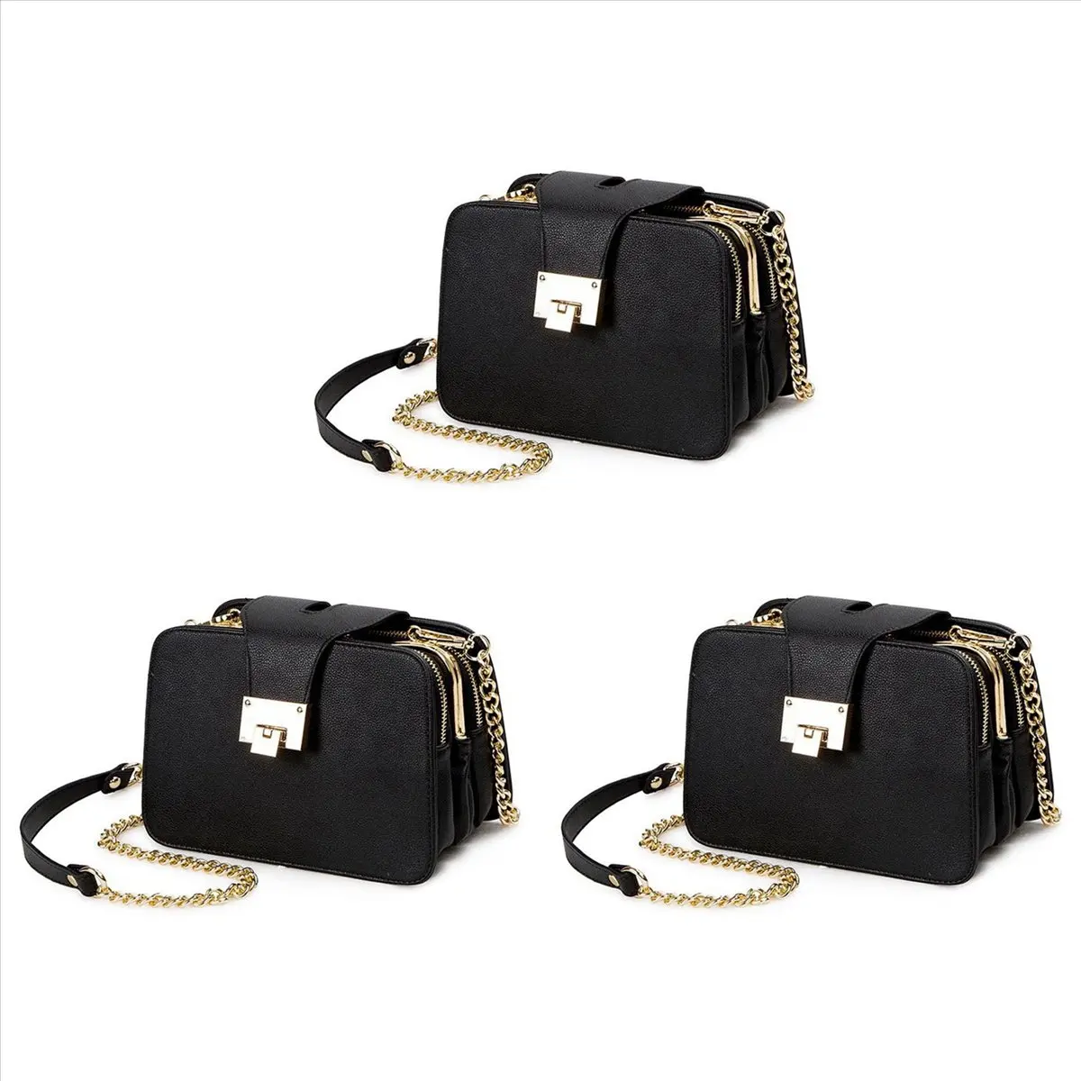 【NICE DAY】3X Spring New Fashion Women Shoulder Bag Chain Strap Flap Designer Handbags Clutch Bag with Metal Buckle