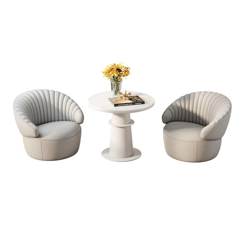 Sofá de cuero para recepción de invitados de reuniones, vestíbulo de recepción de hotel, mesas de sofá de negociación para invitados de reuniones comerciales