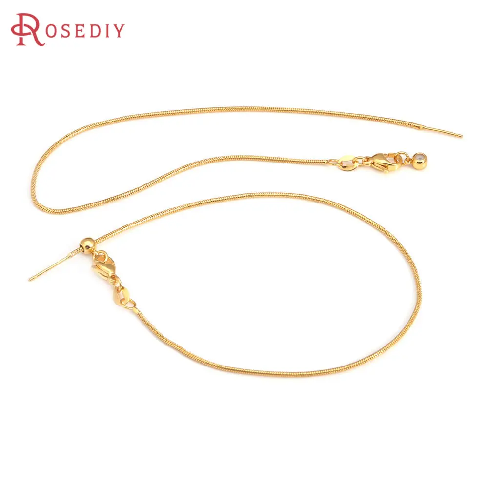 

Full Length 21~23CM 18K Gold Color Copper with Spring Clasps Lobster Clasps Position Beads Chains Finished Bracelets Chains