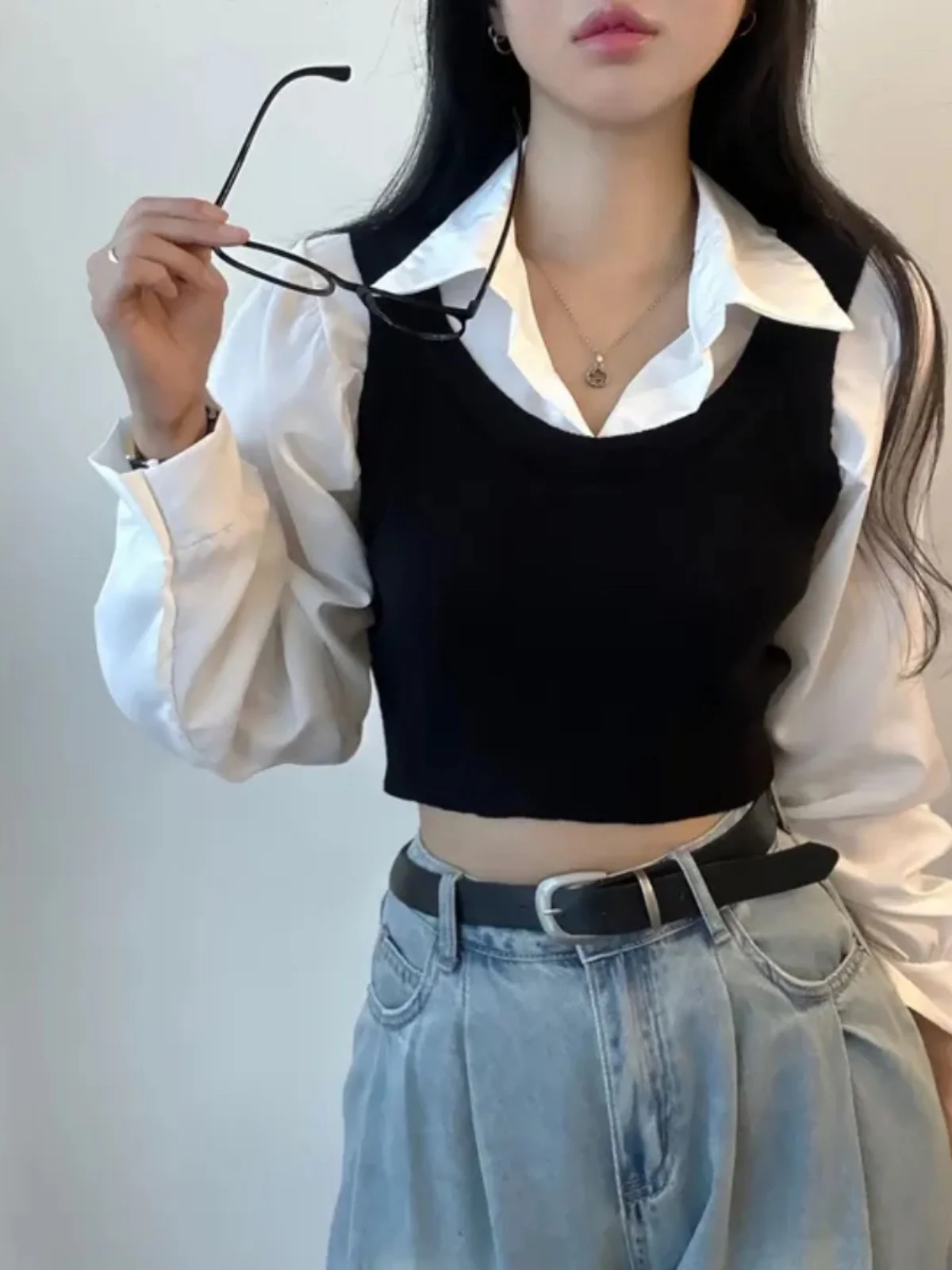 Korean Style Short Knitted Vest Top Women's Striped Fashionable Sleeveless Tank Top Autumn Season Commute Friendly Loose Fit