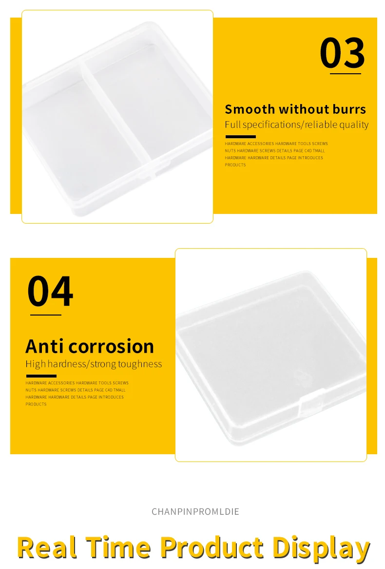 Kunststoff Box Lagerung Container Transparente Fach Einstellbare Organizer Box Für Schmuck Taste Hardware Schraube Abnehmbare Fall – Detail 5