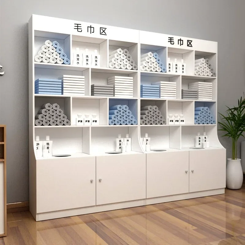Customized towel cabinet Barber shop special wooden cabinet Storage cabinet Beauty salon Locker Hair salon Product display cabin