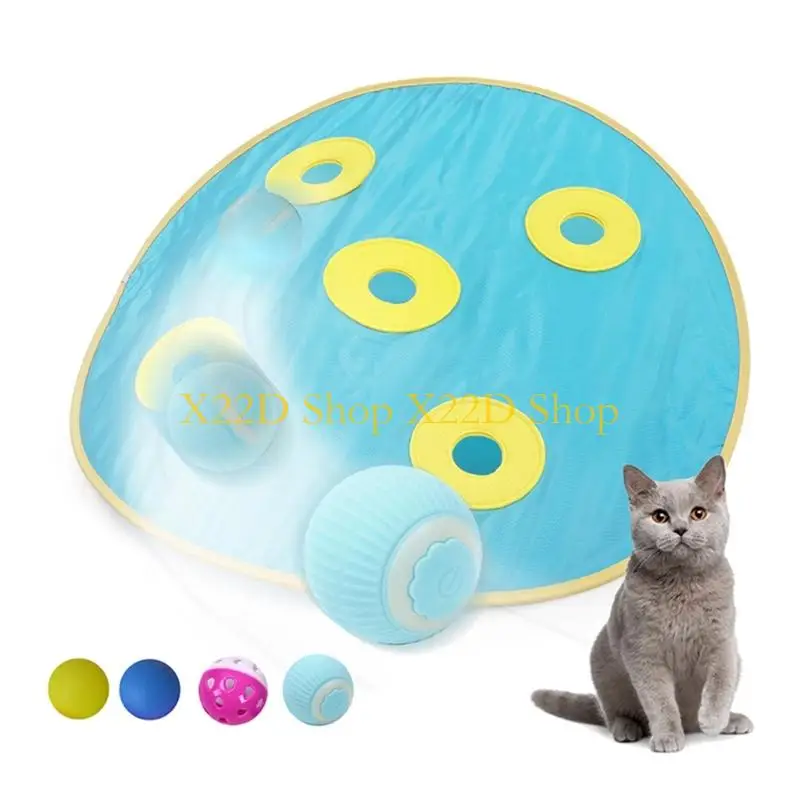 X22D Interactive Cats Toy Indoors Cats,Hide Seek Mouse Catching Game Cats Ball Toy