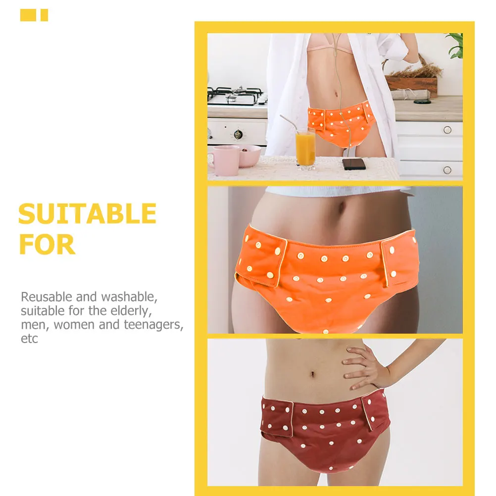 

2 Pcs Adult Diaper Pants Washable Diapers Mens Nighttime Brushed Fabric Incontinence Wipe Elder Pads
