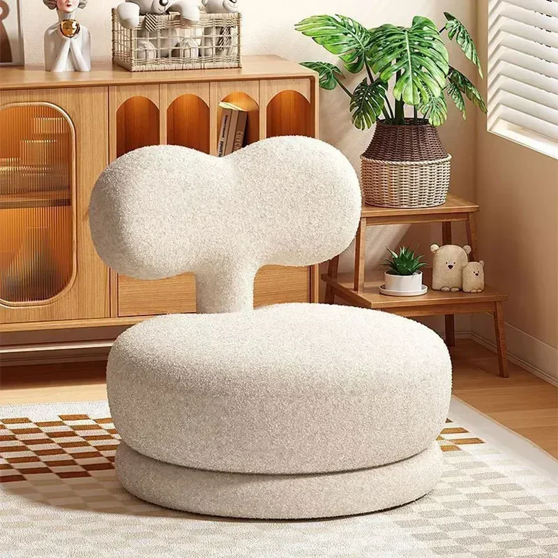 360 ° Rotation Cute Plush Small Sofa Stool Ultra-light Soft Hallway Entrance Modern Footstool Living Room Furniture Decorative