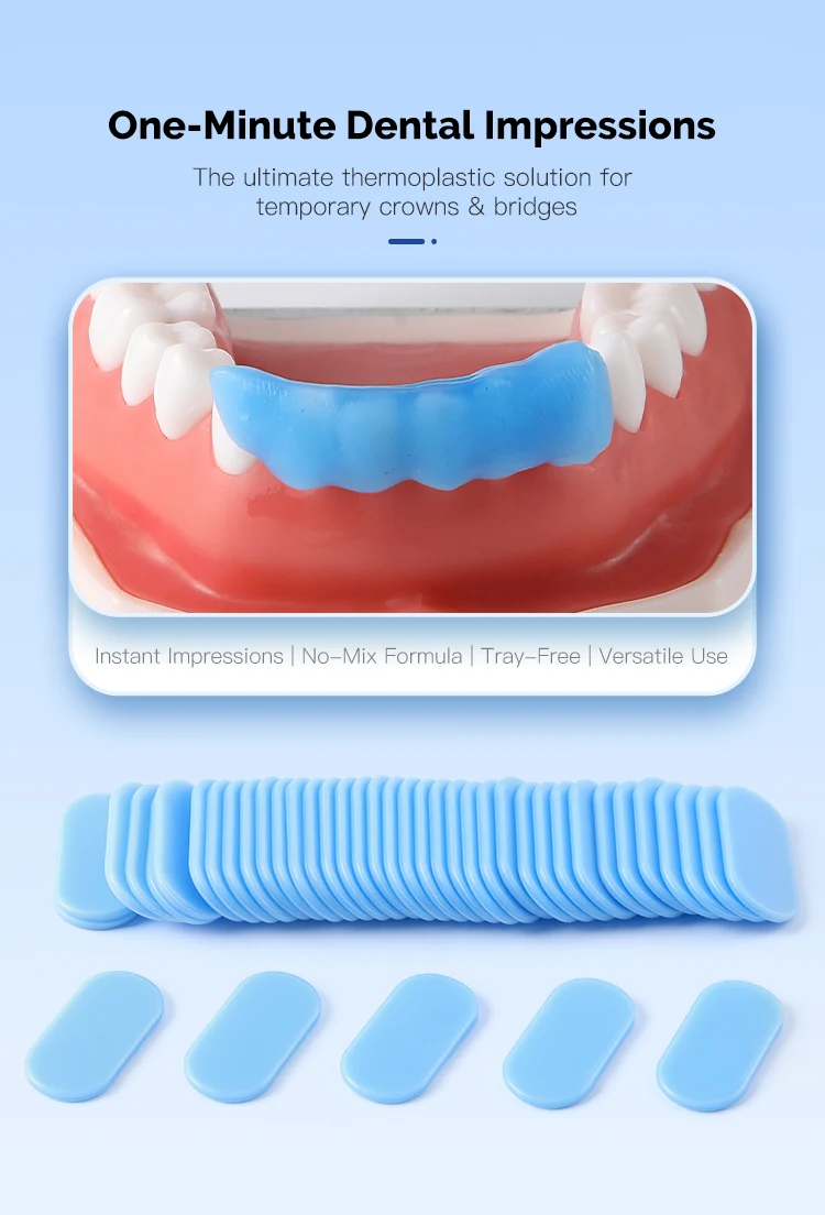 50 Blatt AZDENT Dental Grundplatte Wachs Tablettfrei Thermoplastisch geformtes Zahnheilkunde-Labormaterial für temporäre Kronenbrücke – Detail 2
