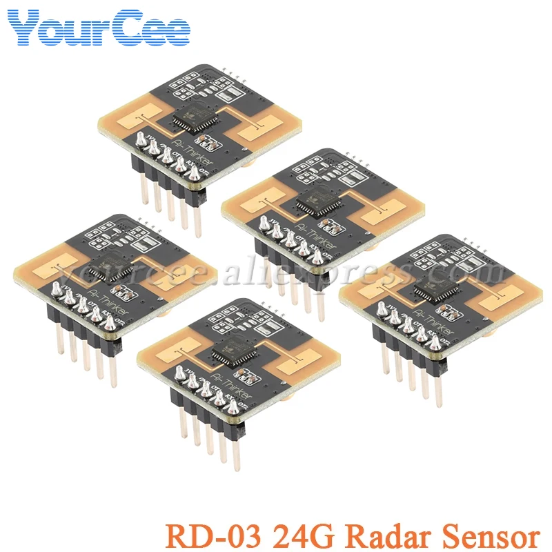 5 sztuk/1 sztuk Rd-03 24G czujnik radarowy ludzkie ciało mikro moduł wykrywania ruchu ISM opaska radiowa UART tablica interfejsu antena