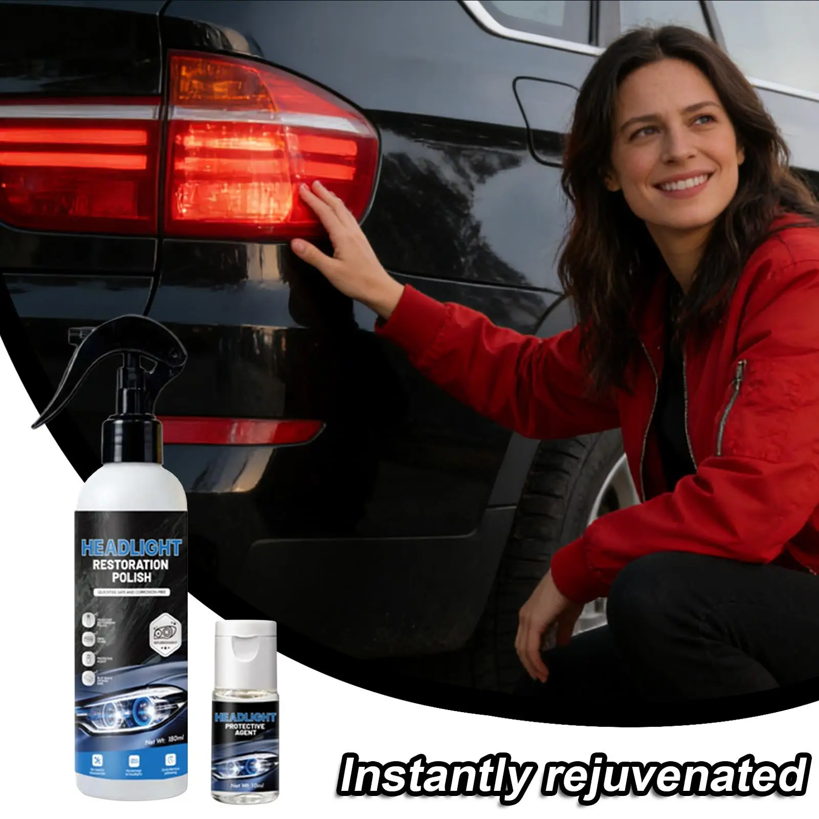 180ml+10ml Car Headlight Restoration Coating Kit Yellow Oxidation Remover Auto Lamp Refurbish Protective Fluid with Tools