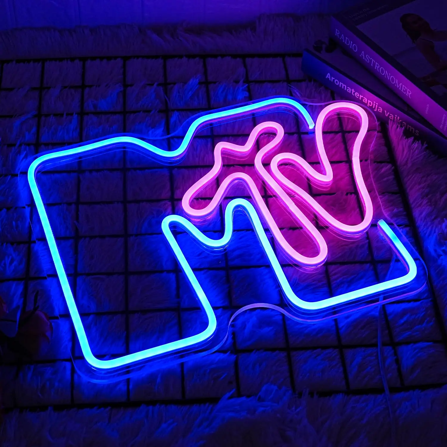 Music Neon Sign for Wall Decor Music Blue LED Neon Lights for Bedroom Music Room Record Room Recording Studio Bar Decoration