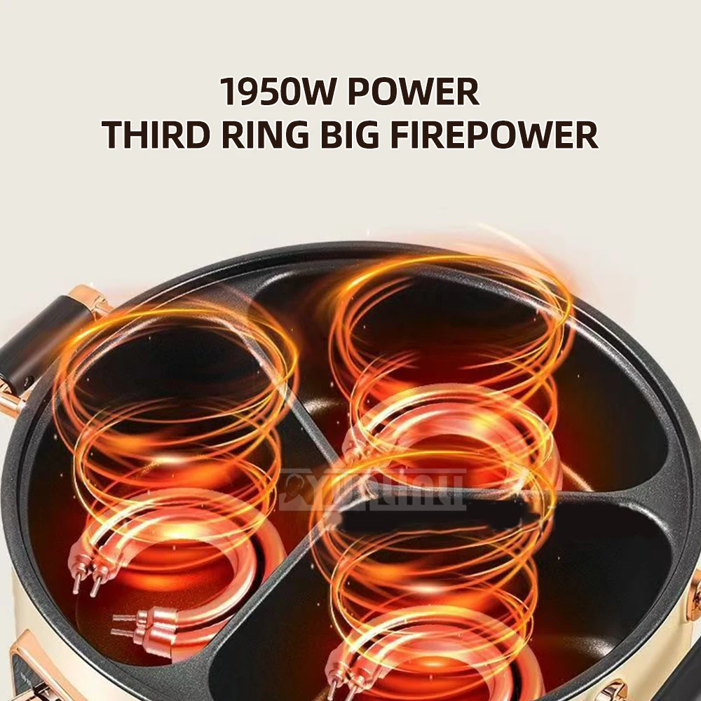 وعاء طهي كهربائي سعة 5 لتر، كهربائي عالي الطاقة مع 3 نكهات مختلفة، لوحة متعددة الوظائف