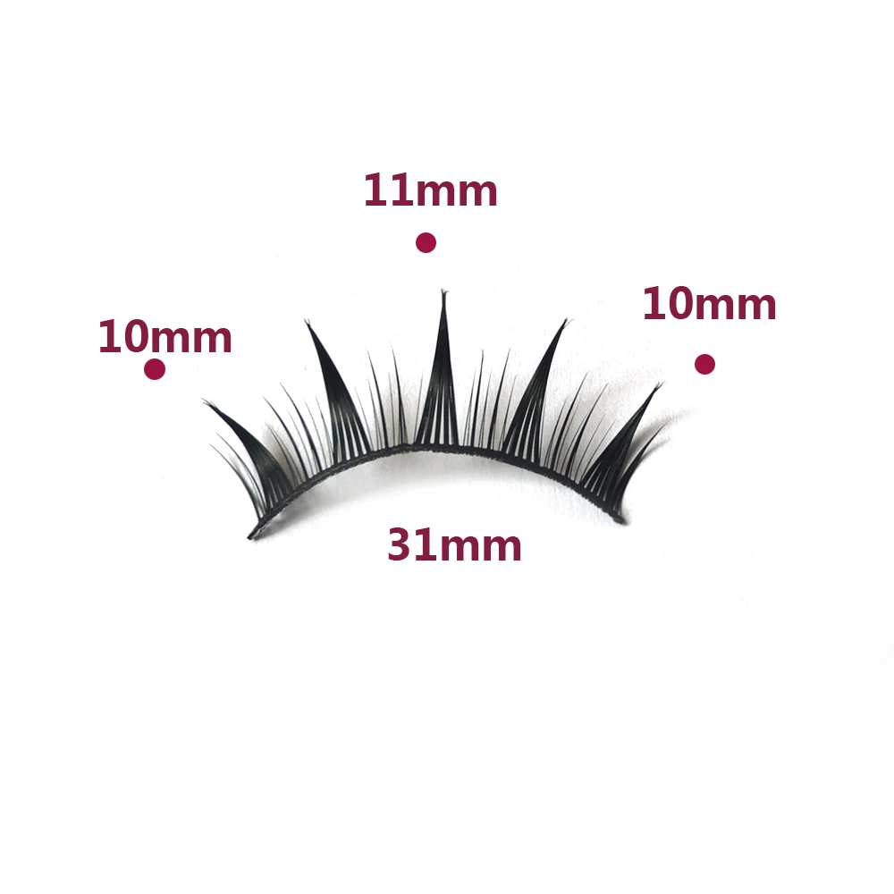 5 Pairs Makeup False Eyelashes Cat Eye Dramatic Looking Long Thick Black Band Reusable Handmade Party Cosplay Eyelash