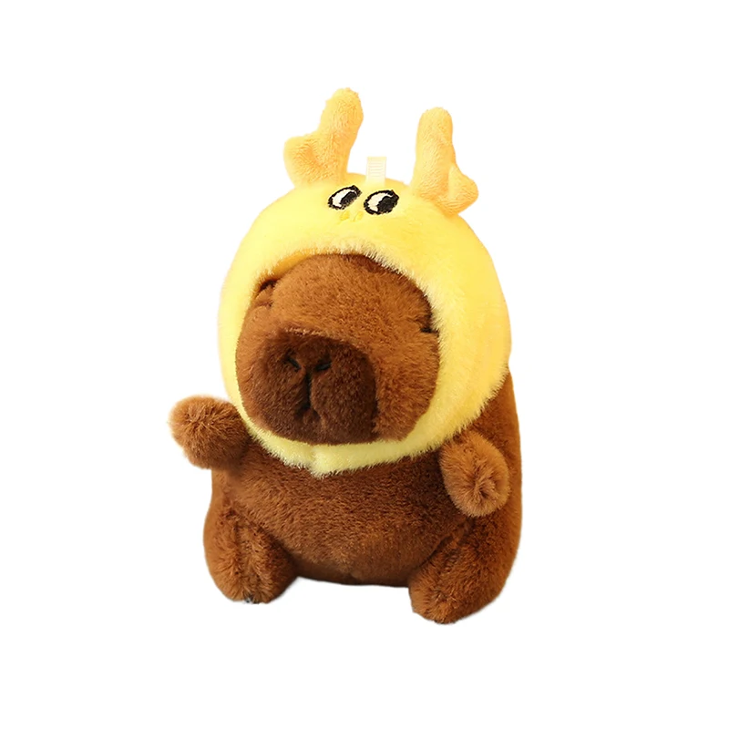 Cartoon Capybara Plush Doll Keychain Pendant Soft Stuffed Doll Backpack Pendant Car Bag Key Ring Decor Kid Gift Keychain