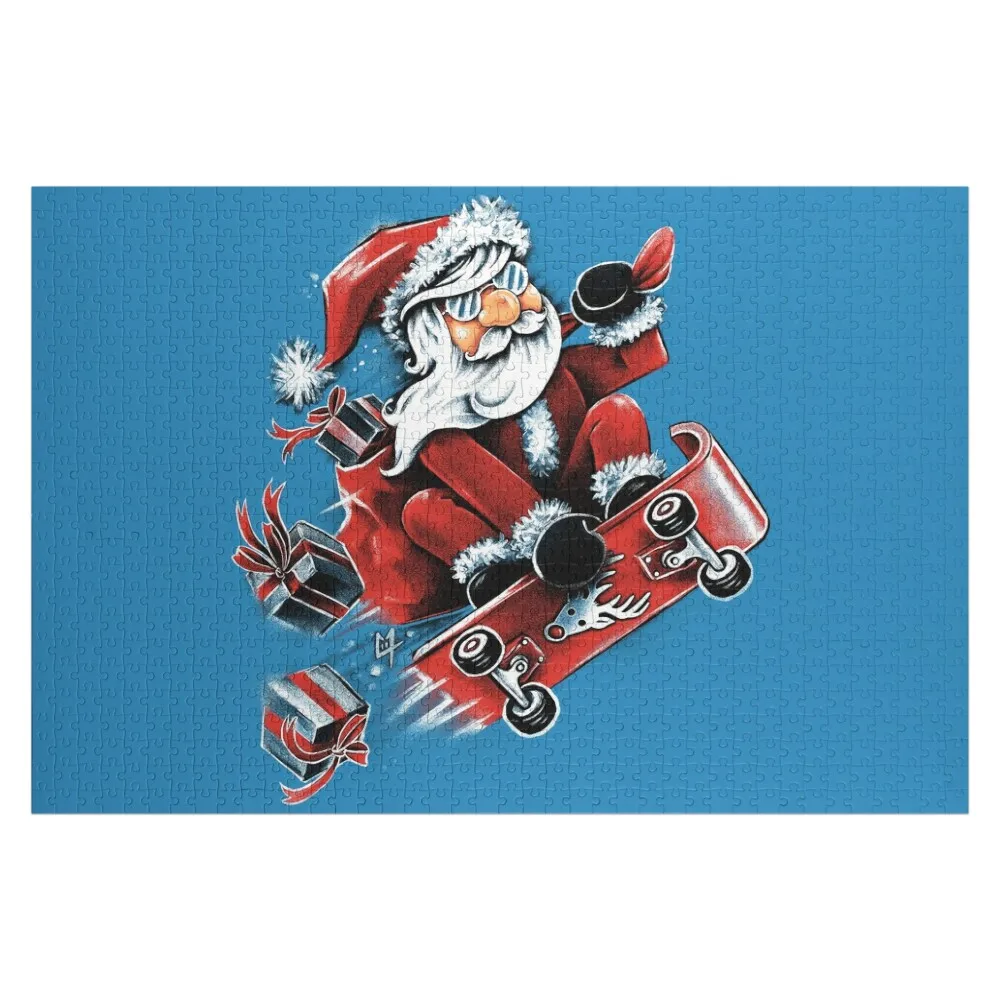 

Santa Skateboarding Jigsaw Puzzle Personalised Toys Children Personalised Name Personalize Puzzle