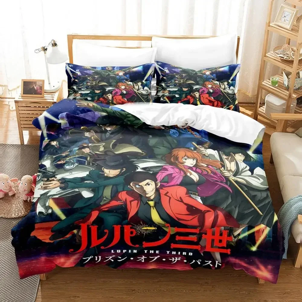 Anime Lupin Third Mine Fujiko Bedding Set Boys Girls Twin Queen Size Duvet Cover Pillowcase Bed Kids Adult Home Textileextile