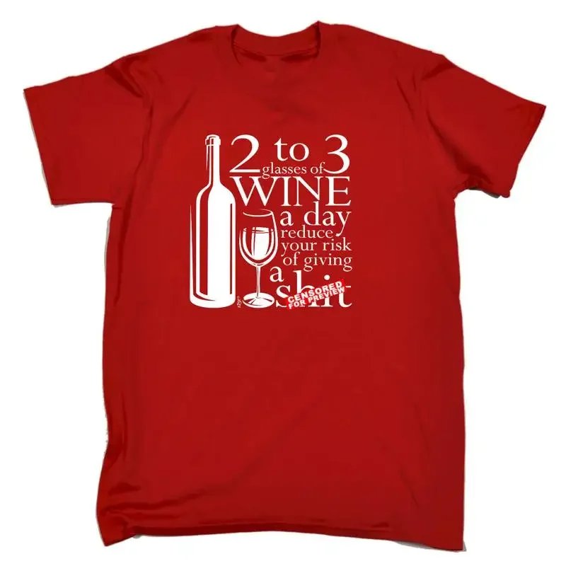 2 To 3 Glasses Of Wine Reduces Giving Mens Funny Novelty T Shirt