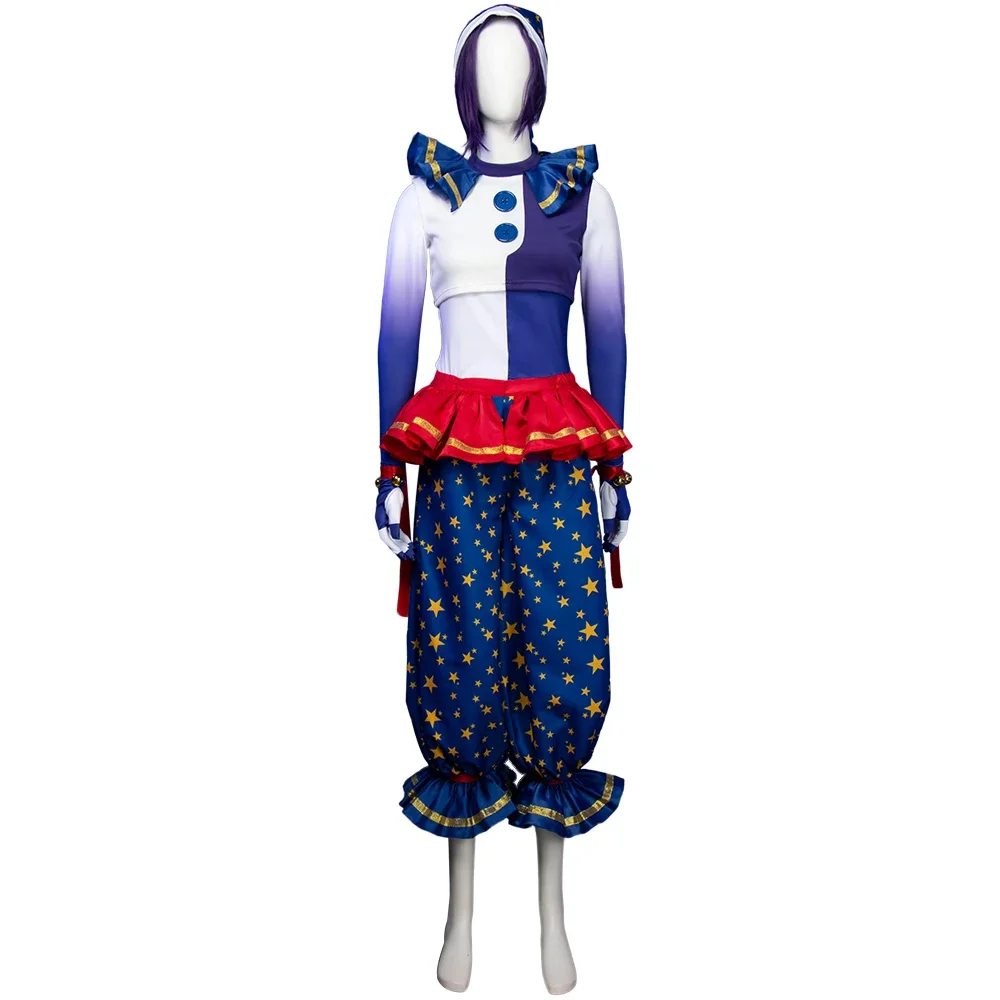 Disfraz de Cosplay de Moondrop de Security Breach de Miccostumes para Halloween, Chaleco y Pantalones con Gorro y Guantes