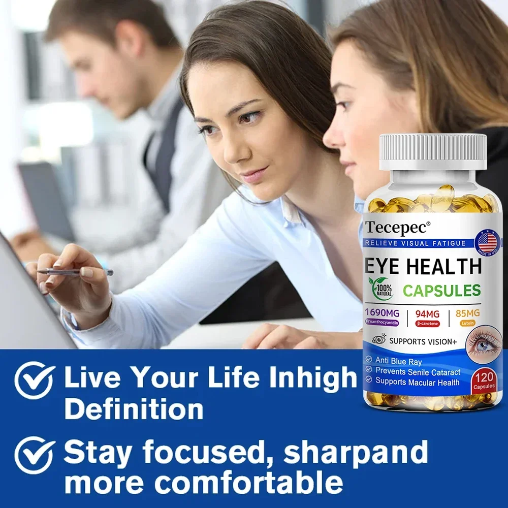 Tecepec Lutein/carotene Capsule Supplement for Eye Health, Promote Overall Visual Function and Macula, Fight Fatigue