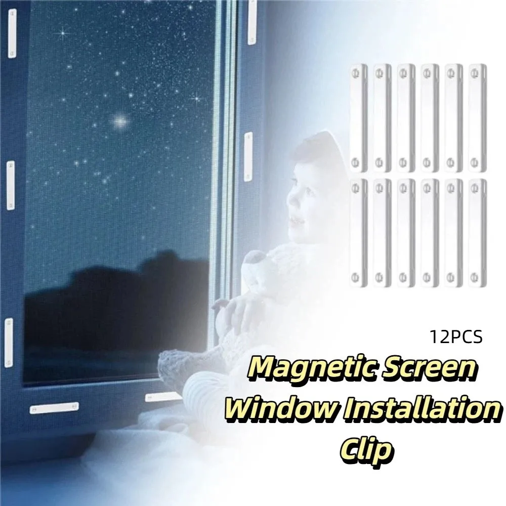 

Rust-proof Magnetic Window Screen Clip Magnetic Nail Free Drilling-Free Fixation Buckle Punch Free Pack Of 24 Magnetic Strips