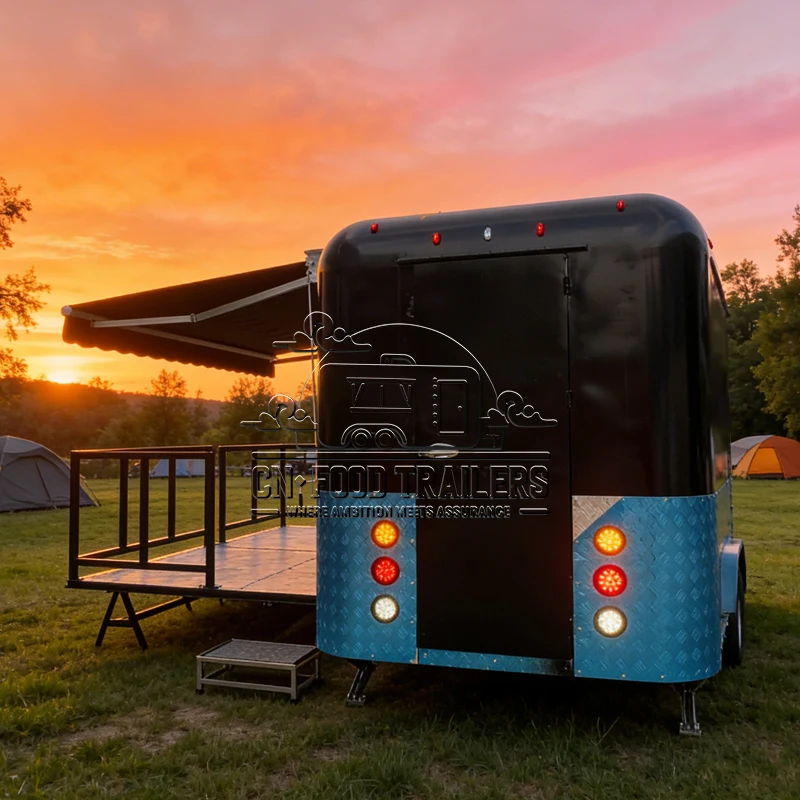 

CN Food Trailer Custom Built Luxury Food Trailer Stage Trailer Mobile Bar Outdoor Style Bar Event Performing Exhibit