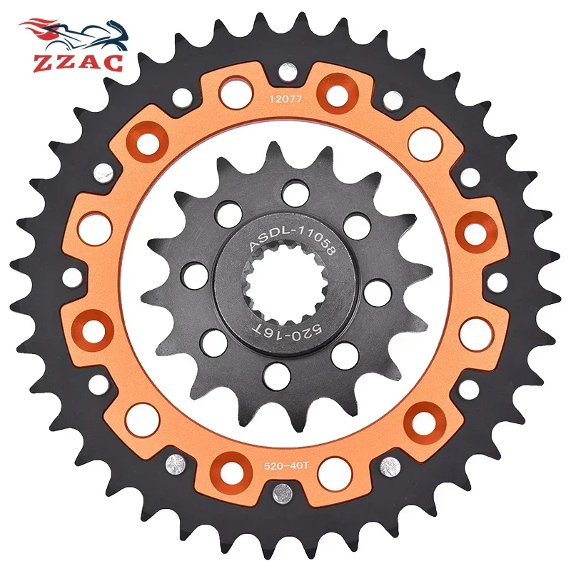 520 40T 16T Motorcycle Steel Aluminum Composite Front Rear Sprocket Kits For KT/M 620 LSE SC 625 SXC 690 Du/ke R SM R 1997-2019