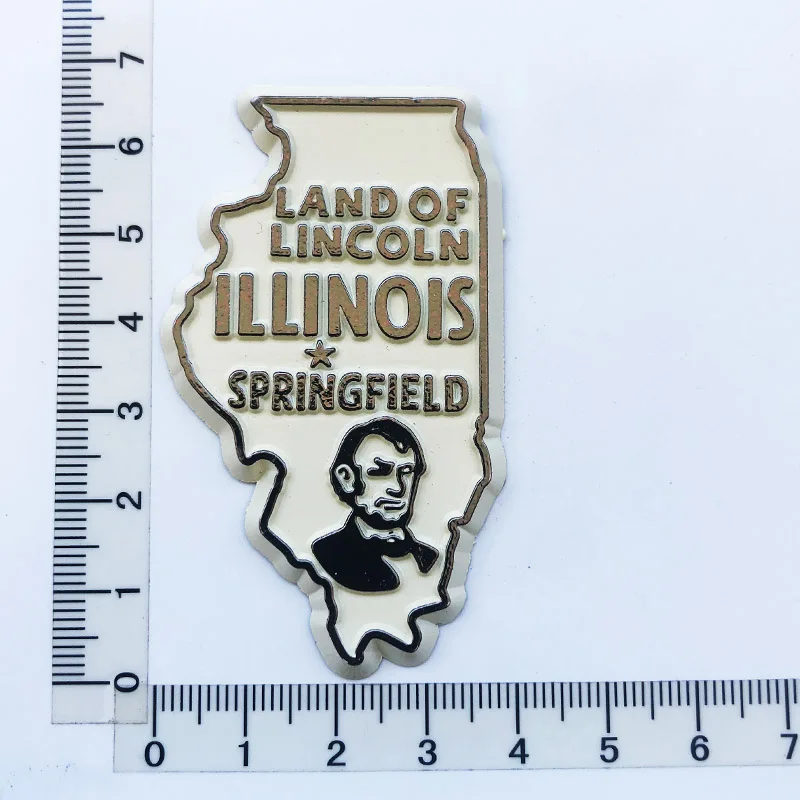 

LAND OF LINCOLN ILLINOIS Fridge Magnets Travel 3D Memorial Magnetic Refrigerator