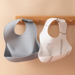 2PCS Waterproof Baby Bibs Baby Stuff BPA Free Solid Color Kids Bib Girl Boy Adjustable Soft Silicone Feeding Bib Baby Stuff