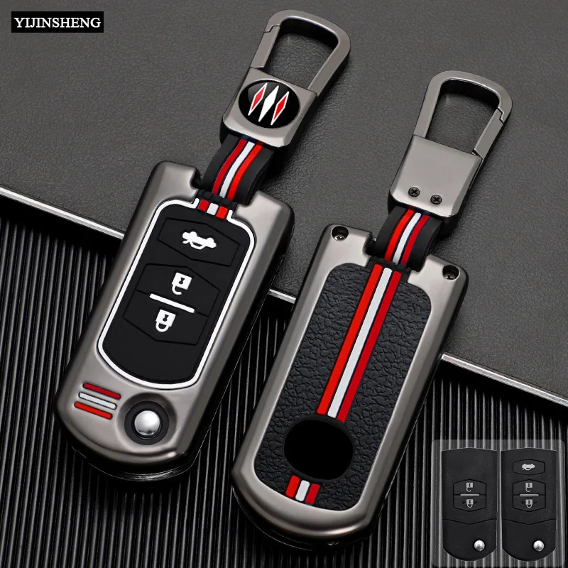 2 3 Buttons Zinc Alloy + Silicone Car Key Case Cover Holde For Mazda 2 3 5 6 8 CX7 CX-7 CX5 CX-5 CX9 CX-9 MX5 MX-5 M6 RX8 RX-8