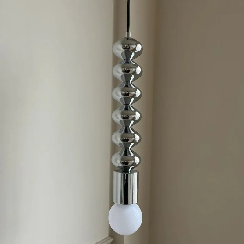 Industrial Vintage Black String Beads Metal LED Pendant Lights Art Creative Indoor Lamp Bedroom Hotel Home Decoration Chandelier