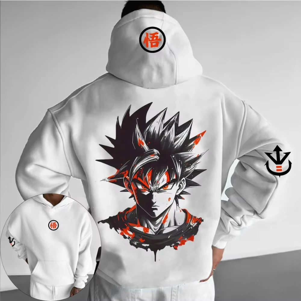 

Dragon Ball Men's Hoodie Sweater Son Goku Japanese Anime Trend Design 2025 Autumn/Winter Printed 100% Pure Cotton Hoodie
