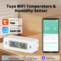 Tuya WiFi Mini Temperature Humidity For Smart Home Thermometer Hygrometer APP Remote Alarm Work with Google Home Yandex Alexa