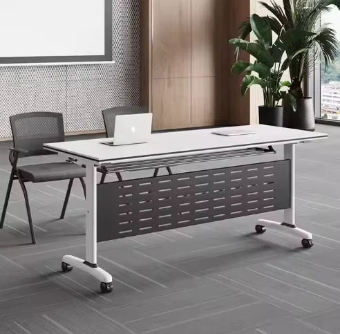 طاولة دراسة حديثة قابلة للطي للبيع بالجملة، غرفة اجتماعات مكتبية قابلة للطي، طاولة اجتماعات مقطعية للتدريب للمساحات الصغيرة #4