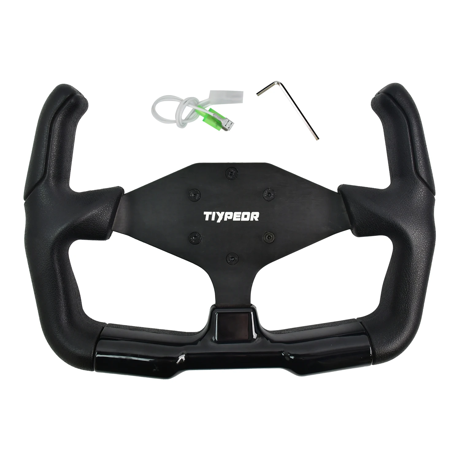 

TIYPEOR 320MM Diameter Alloy Custom PU Black Spoke Simulation steering wheel For Game