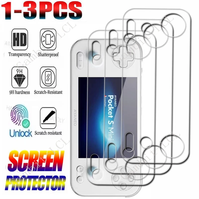 

1-3PCS 9H Tempered Glass For AYANEO Pocket S Mini Retro Handheld 4.2 Games Protective Film ON PocketSMini Screen Protector Cover