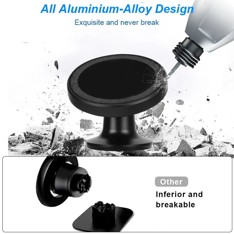 Tenmtoo for MagSafe Car Holder 360° Rotation Magnetic Phone Holder for Car Dashboard All-Metal Car Phone Holder Fits iPhone 15