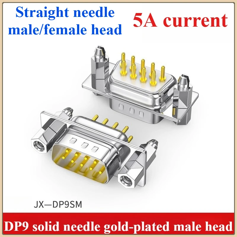 

2Pcs/lot DP9 9 Pin Male/Female Straight Pin DB9 D-sub PCB Mount RS232 Serial Port Connector COM port Socket With Screw Nuts