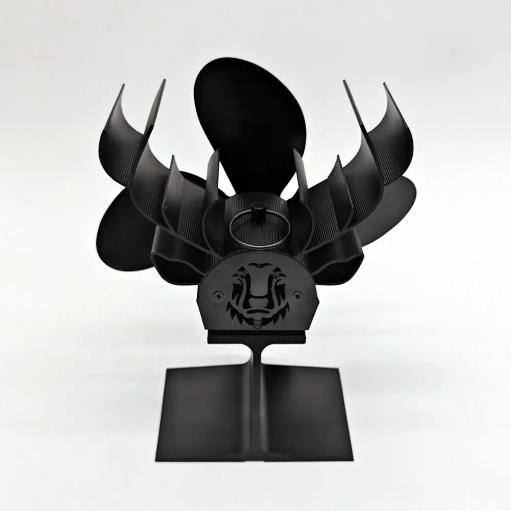 Eco Friendly Thermal Stove Fan Includes Unique Elk Design Metal Blower For Wood Burning Fireplace Performance