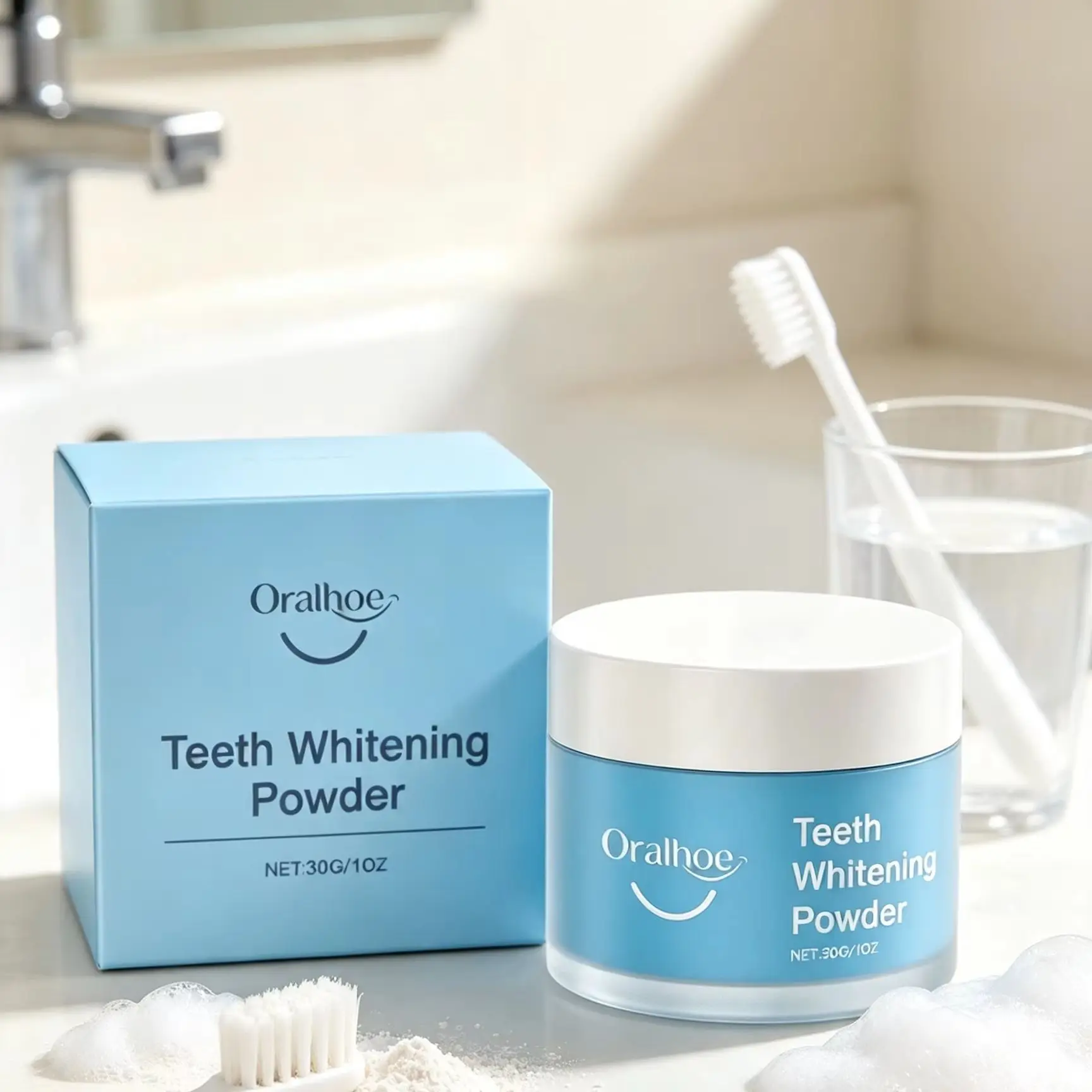 Oralhoe Tooth Powder for Brushing Teeth Stain Remover Deep Cleaning Fresh Breath Plaque Remover Dental Teeth Whitening Powder view 6