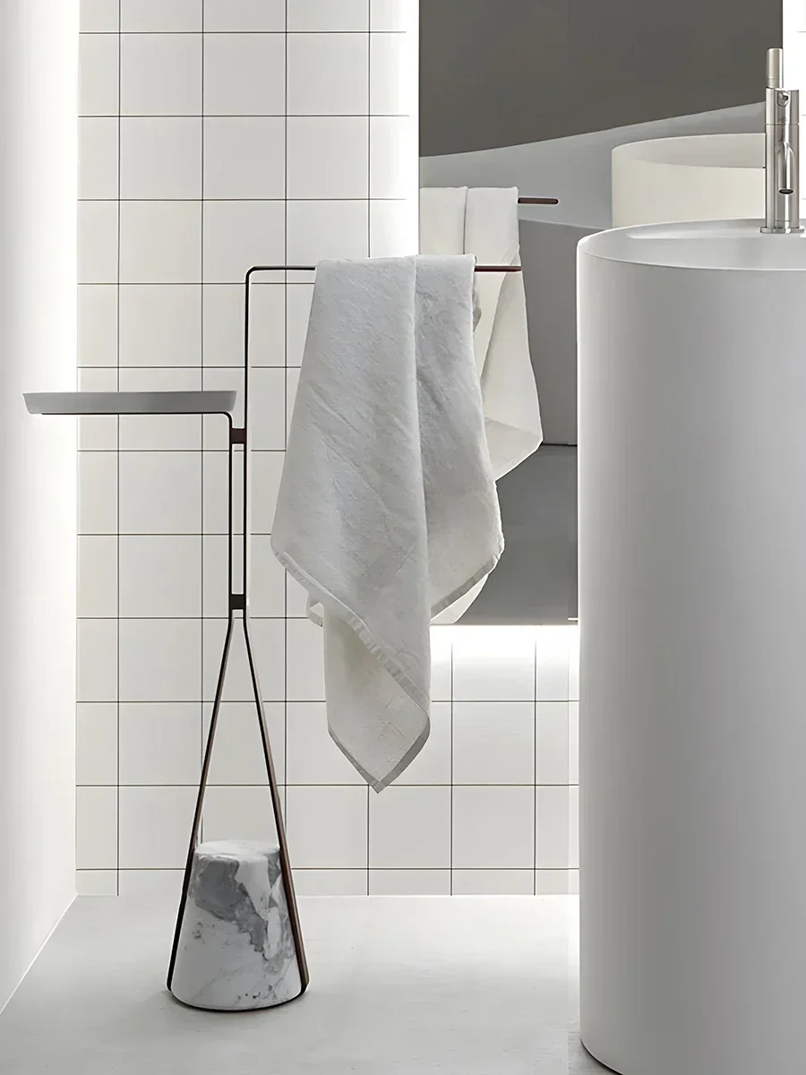 Bathtub rack, bathroom side, bathroom, toilet towel, no punching, minimalist floor towel rack