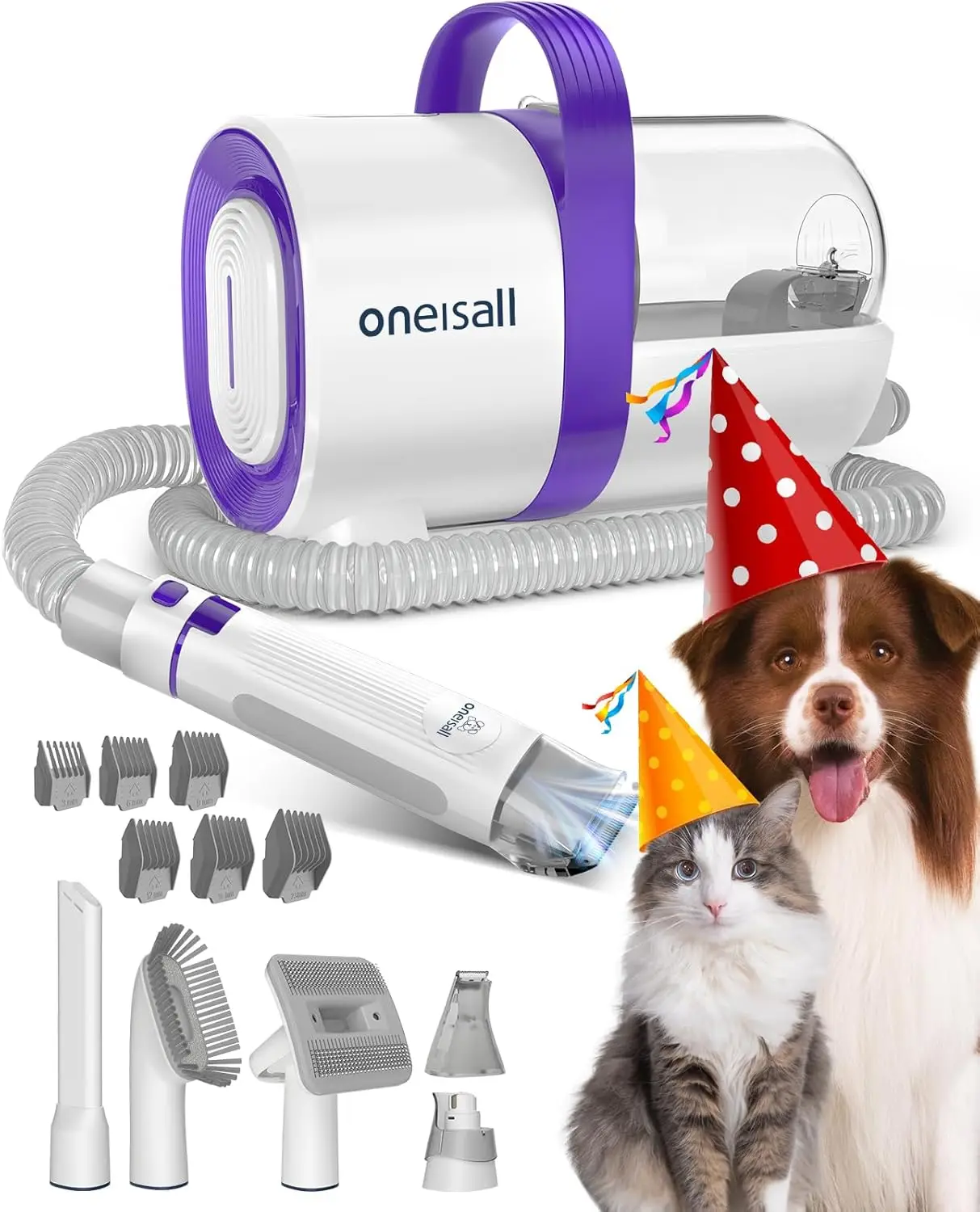 

Dog Hair Vacuum & Dog Grooming Kit, Pet Grooming Vacuum with Pet Clipper Nail Grinder, 1.5L Dust Cup Dog Brush Vacuum w